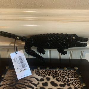 Brahmin Black Alligator Melbourne Luggage Tag